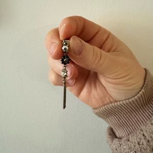 Black and silver earrings
